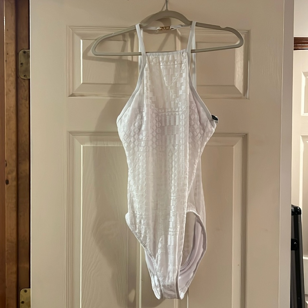 Lauren Ralph Lauren High Neck High Coverage One-Piece Swimsuit Size 10 Lined